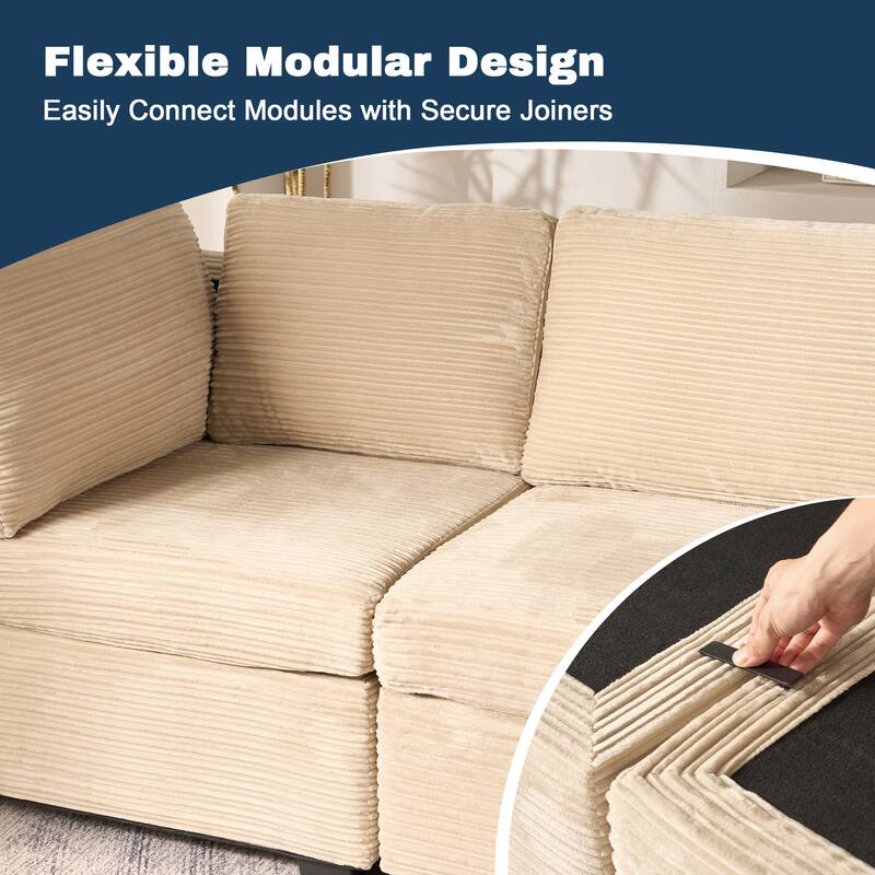XIZZI Modular Sectional Sofa Chaise Couch with Ottoman