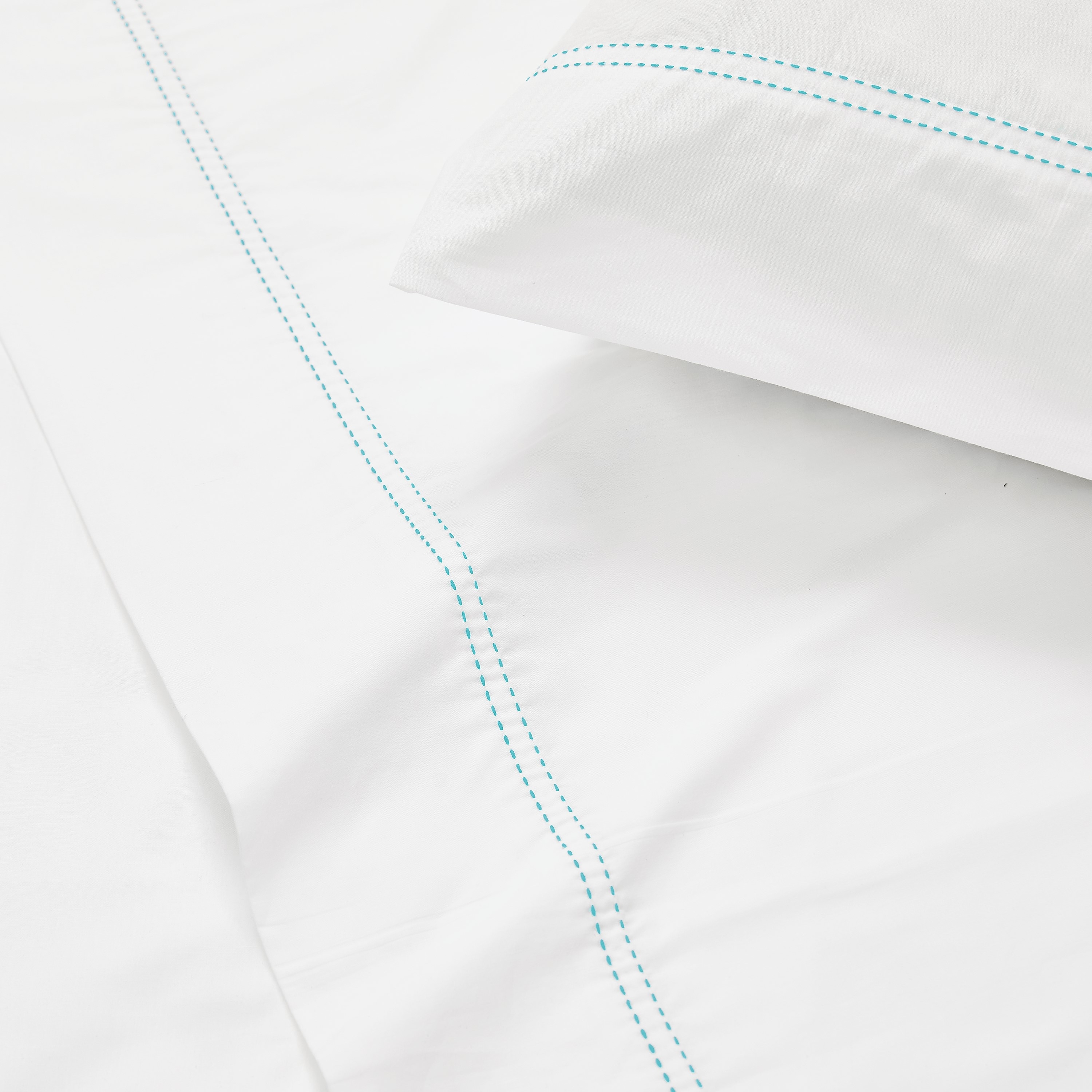 SCOUT Pick Stitch Cotton Percale Sheet Set