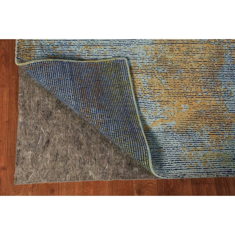 Contemporary Abstract Indian Rug Hand-Knotted Wool Carpet - 4'9"x 6'10"
