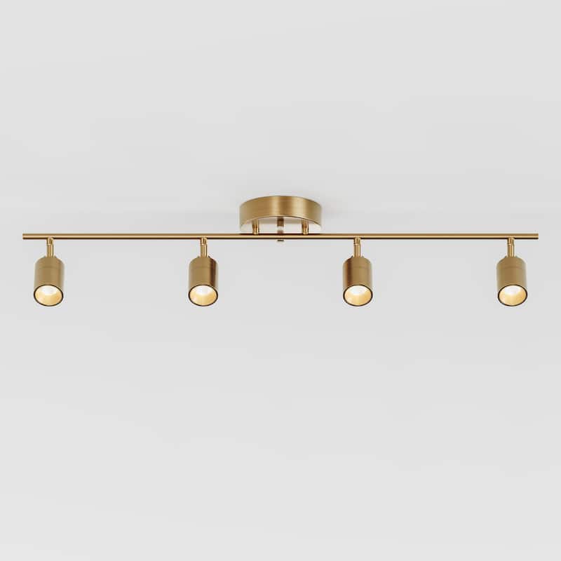VidaLite - Shura 4-Light LED Fixed Tracklight kit 3000k, Brushed Brass