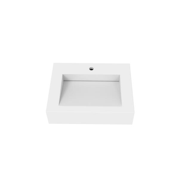 Pyramid Solid Surface Wall-Mounted Bathroom Sink