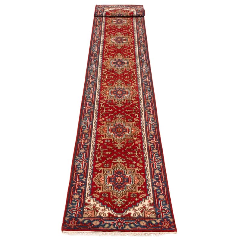 ECARPETGALLERY Hand-knotted Serapi Heritage Red Wool Rug - 2'5 x 19'9