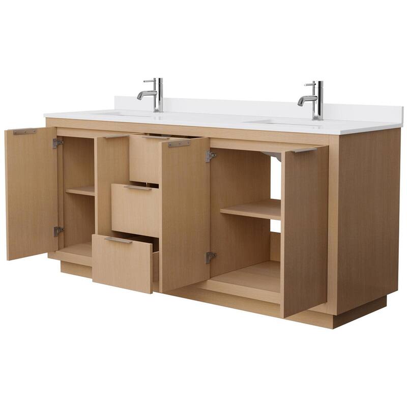 Wyndham Collection Maroni 72" Free Standing Double Basin Vanity Set