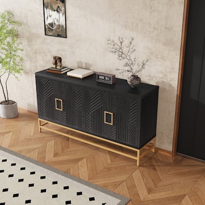 Retro Style Sideboard Buffet Cabinet With Adjustable Shelves