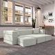 preview thumbnail 1 of 5, Porch & Den California King Convertible Sleeper Sofa and Ottomans Ice