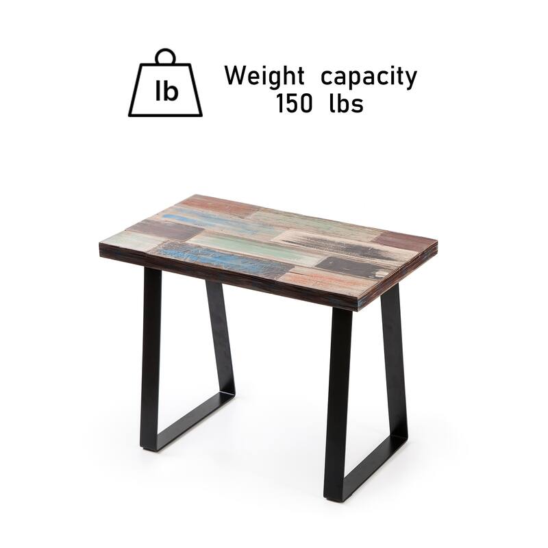 Greenage Reclaimed Wood End Table Living Room Night Stand Use