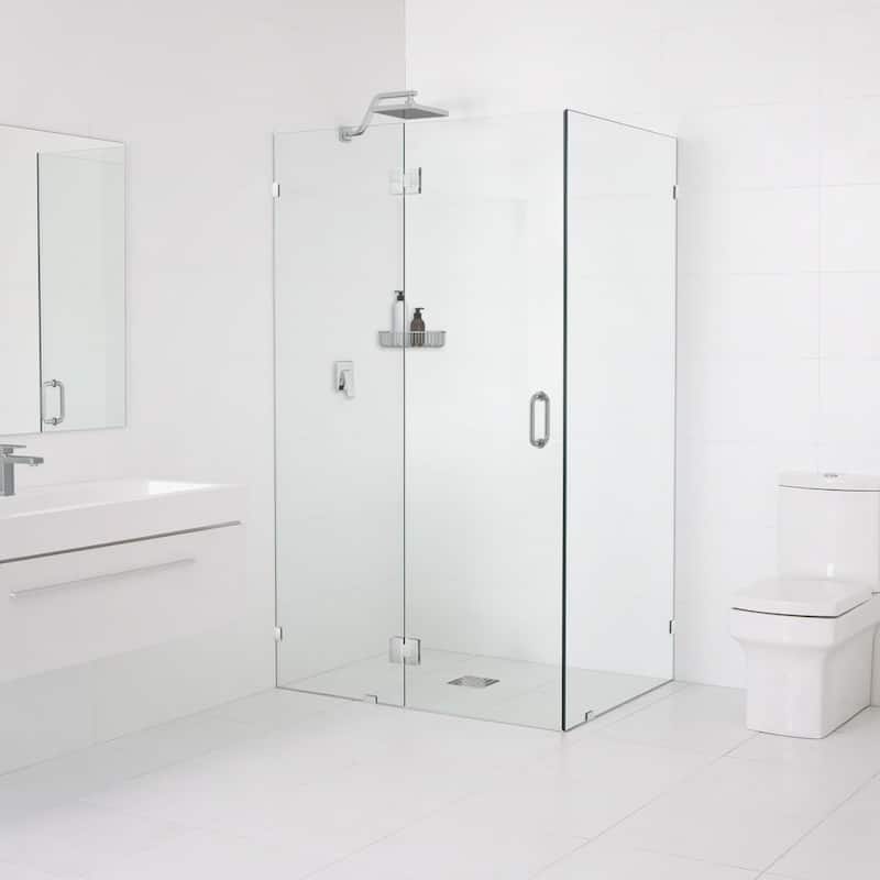 Glass Warehouse Frameless 90-degree Shower Enclosure - Polished Chrome