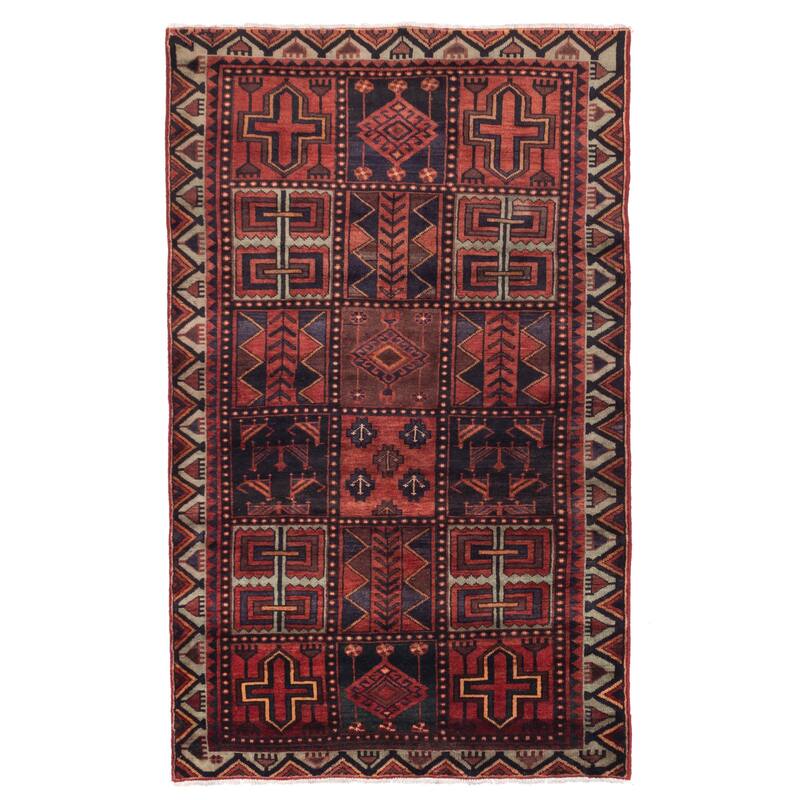 ECARPETGALLERY Hand-knotted Melis Vintage Red Wool Rug - 4'10 x 8'0
