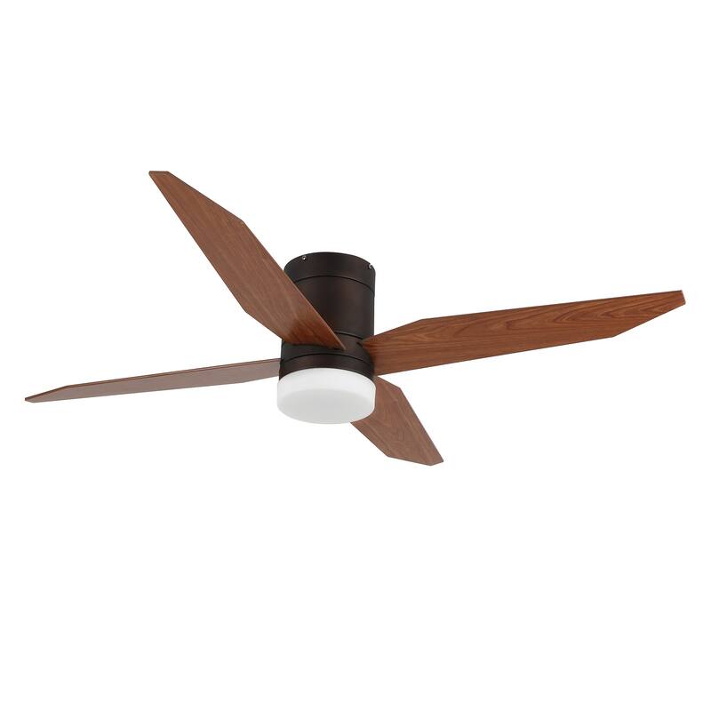 GetLedel 52" 4-Blade Flush Mount LED Ceiling Fan with Remote and Light
