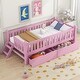 preview thumbnail 15 of 22, Low Twin Platform with 2 Drawers & Guardrails for Kids Room