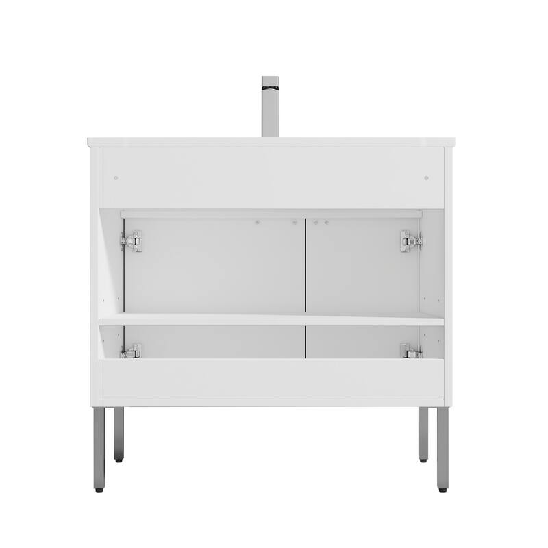 Blossom Bari 36 Inch Freestanding Wood Bathroom Vanity Cabinet w/ Sink