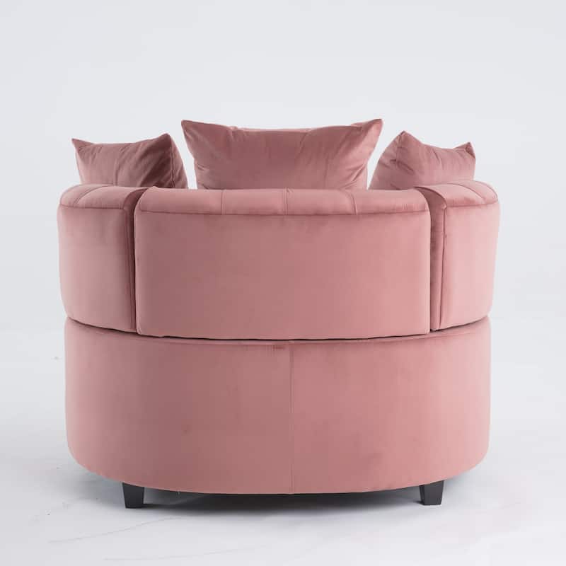 Pink 24" Velvet Button Tufted Barrel Chair