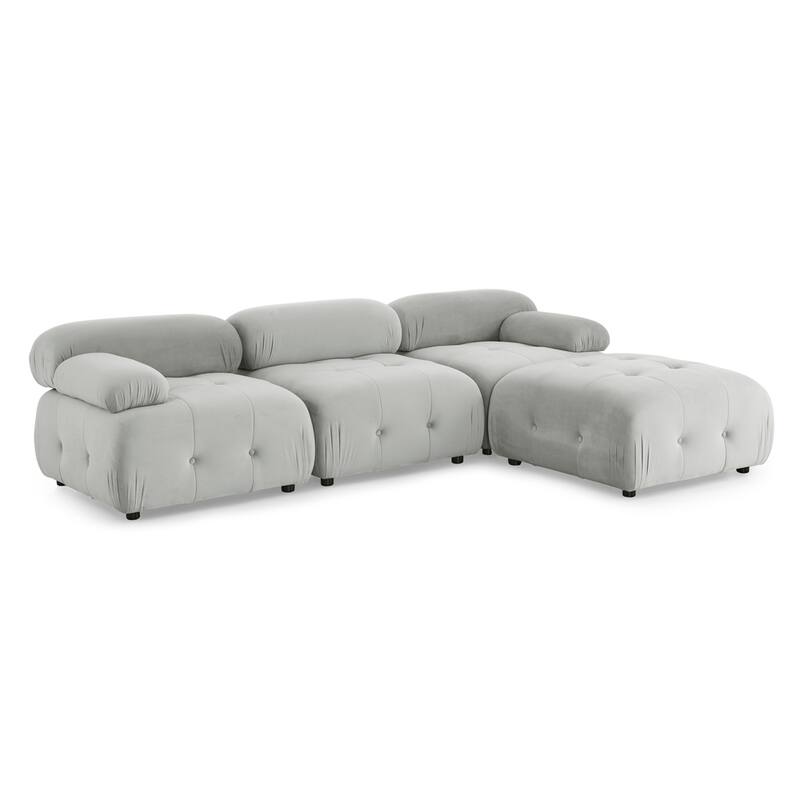 Modular L Shaped Sectional Sofa, Button Tufted Designed with Ottoman
