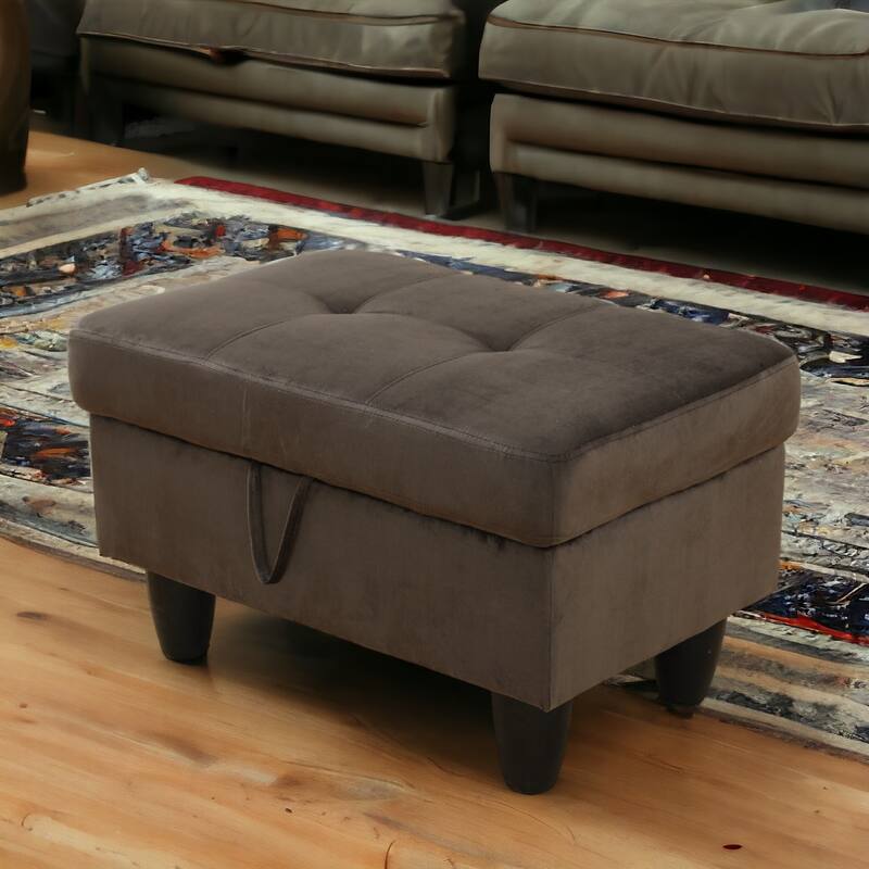 KISRAIS 28.5" Wide Upholstered Storage Ottoman
