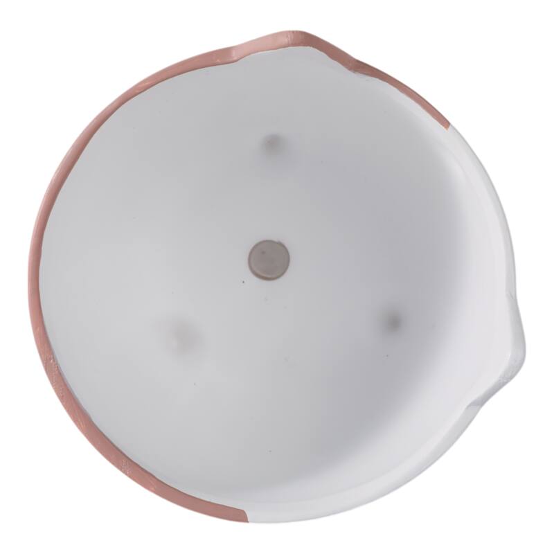 Ceramic Decorative Planter Kitty Whiskers Footed - 6" White/Tan - 6" x 6" x 6"