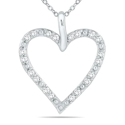 1/4 Carat TW Diamond Heart Pendant in 10K White Gold