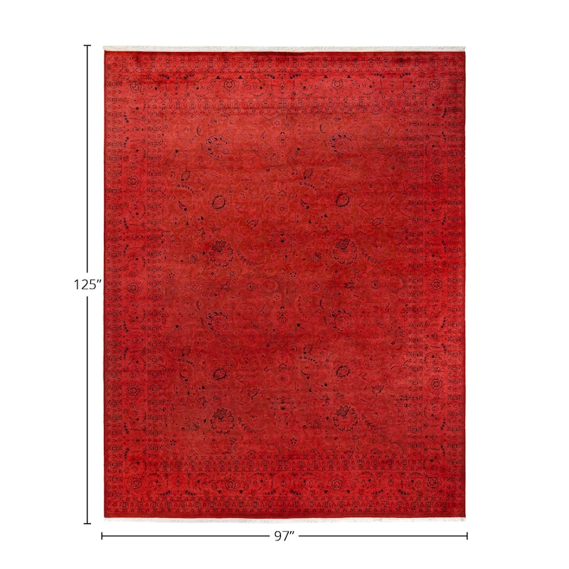 Fine Vibrance, One-of-a-Kind Hand-Knotted Area Rug - Pink, 8' 1" x 10' 5" - 8' 1" x 10' 5"