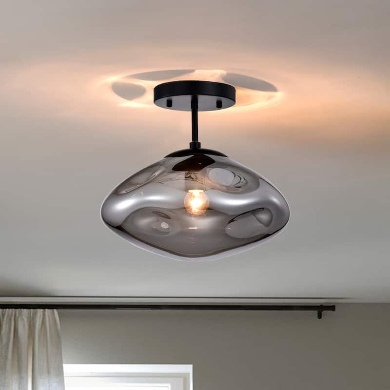 Einar Moulded Glass Shade Semi-Flushmount Ceiling Lamp