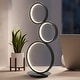 preview thumbnail 1 of 5, Lillian 17.25" 3-Light Bohemian Coastal Iron Integrated LED Table Lamp, Black by JONATHAN Y