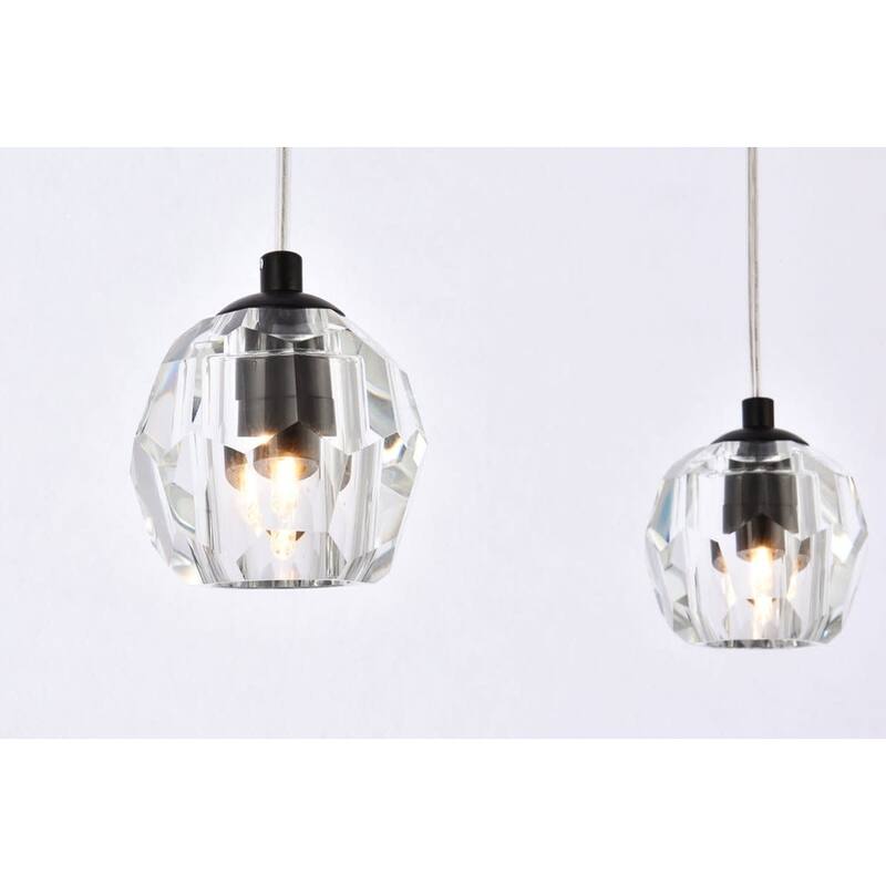 Elegant Lighting Eren 3 Light 28" Wide Crystal Linear Pendant