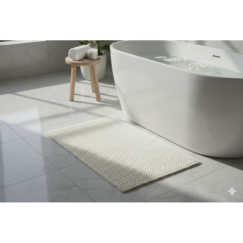 Belgian Waffle Recycled Polyester Eco-Friendly Bath Rug