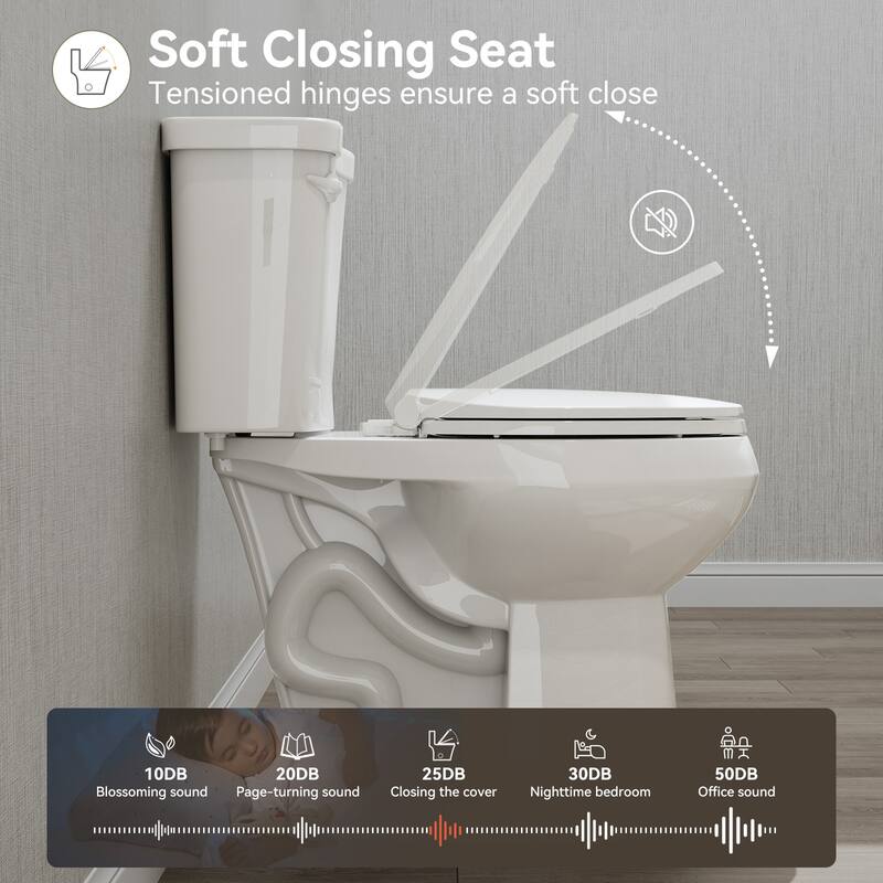 HOROW 21 Inch Extra Tall 2 Piece High Efficiency Single Flush Elongated Toilet White 1.28 GPF Strong Flush Seat Included