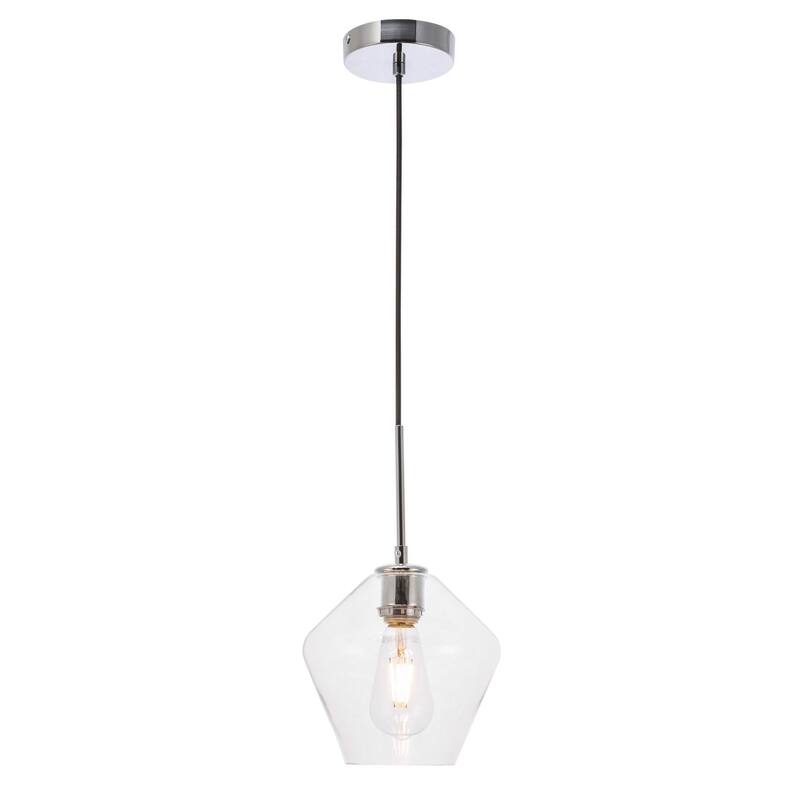 Elegant Lighting Gene Single Light 8" Wide Mini Pendant with Clear