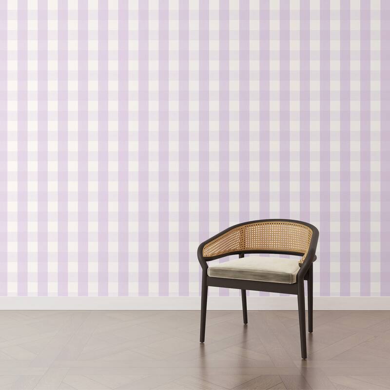 750 Home Buffalo Check Lavender Peel and Stick Mural Bed Bath