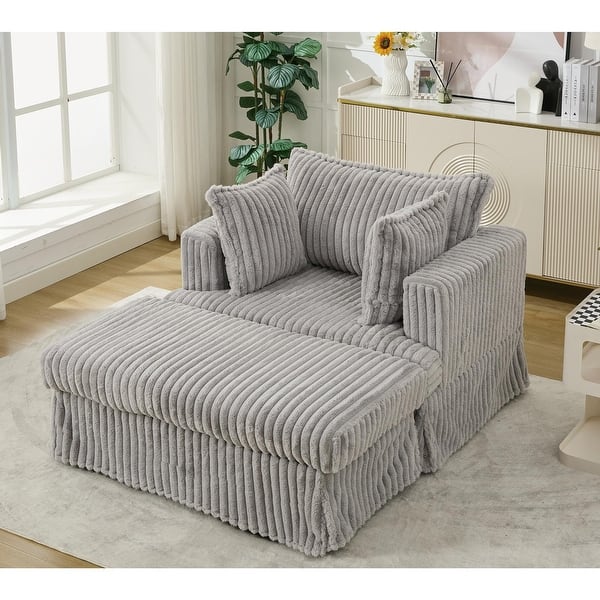 Sleeper Chair With Storage Convertible Sofa Bed Oversized Corduroy