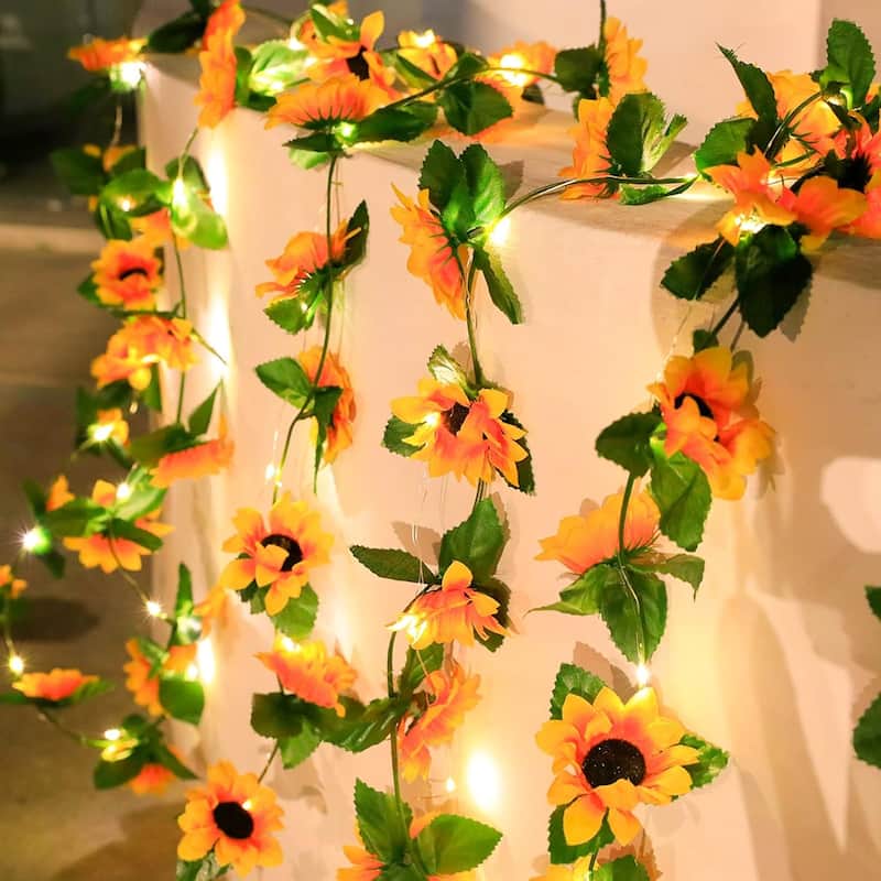 Flower Solar String Lights Decor, 8 Light Modes