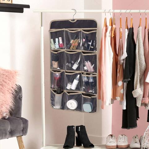 Brown Hanging Jewelry Organizer Closet Organizers Systems Granny Says Hanging Jewelry Organizer Bag With Hanger Dual Sided Accessory 30