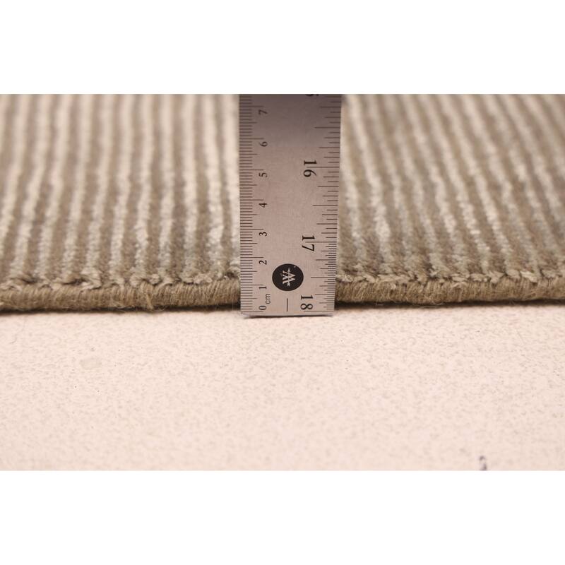 ECARPETGALLERY Hand Loomed Loreto Olive Viscose, Wool Rug - 5'3 x 7'4