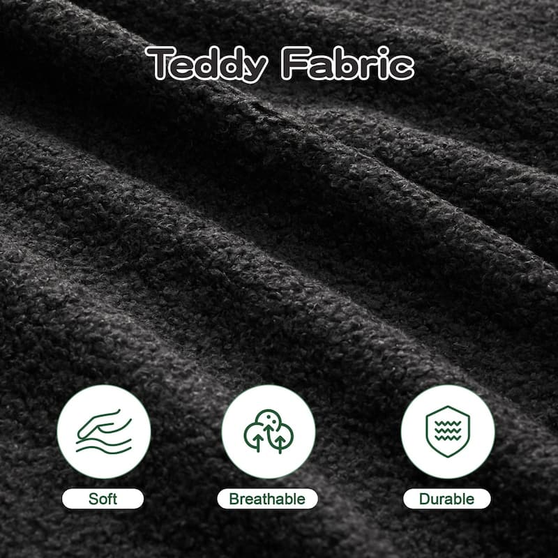 High-Quality Teddy Fabric Boneless Sofa Couches, No Assembly Required