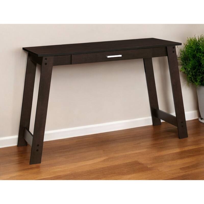 Wood Computer Desk with Drawer, Rectangular Shape and Veneer Finish