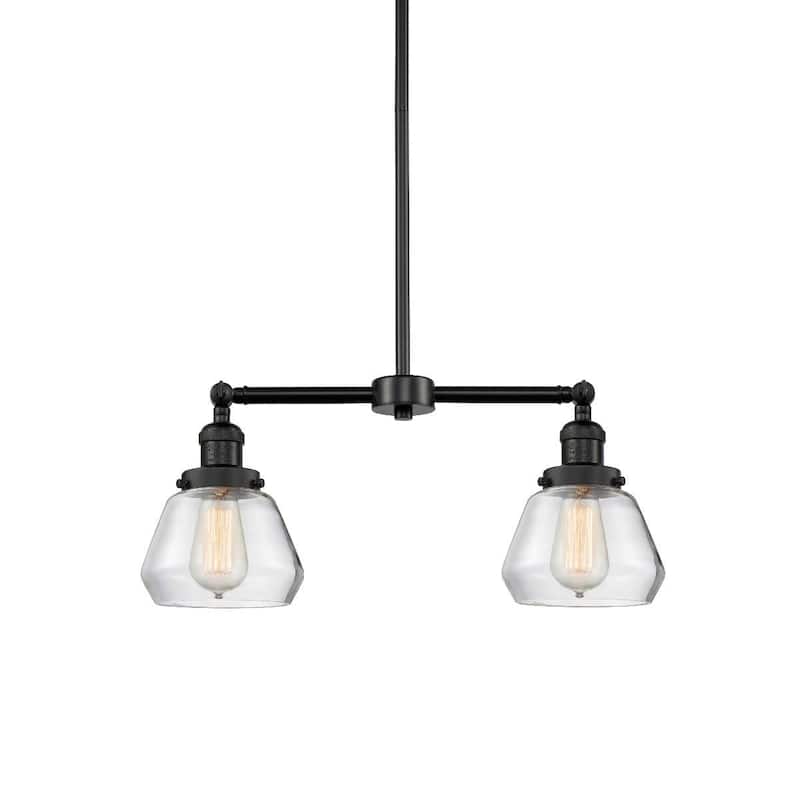 Innovations Lighting Fulton 2 Light 21" Wide Linear Chandelier - Matte Black / Clear