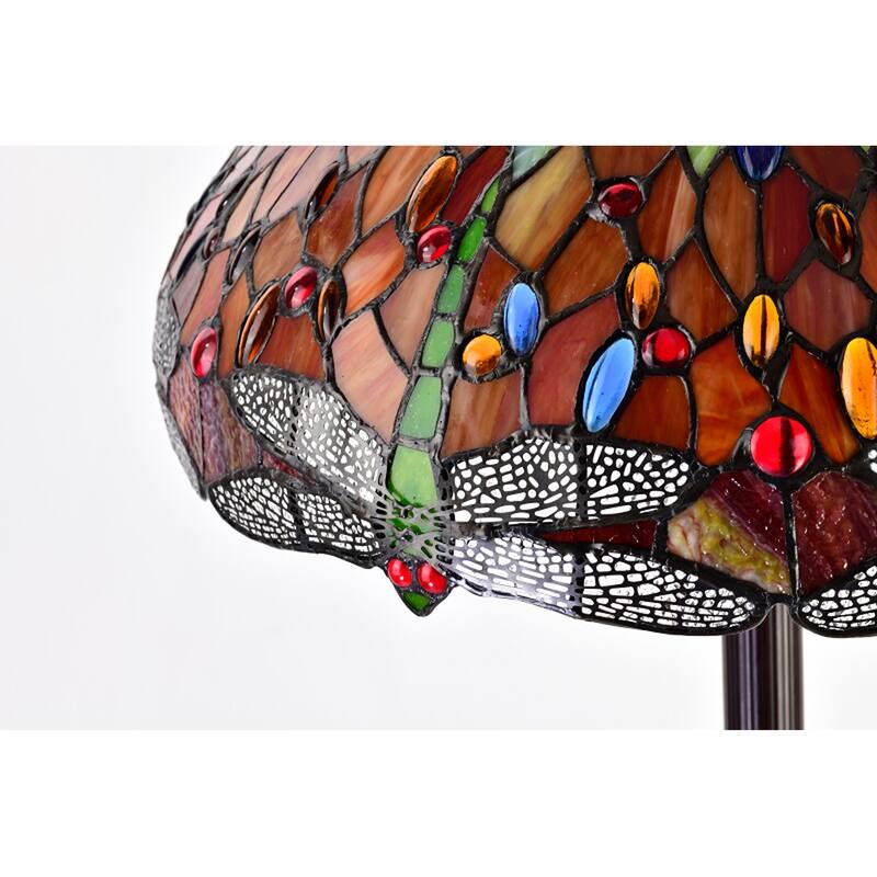 Copper Grove Simeonov Tiffany-style Dragonfly Floor Lamp