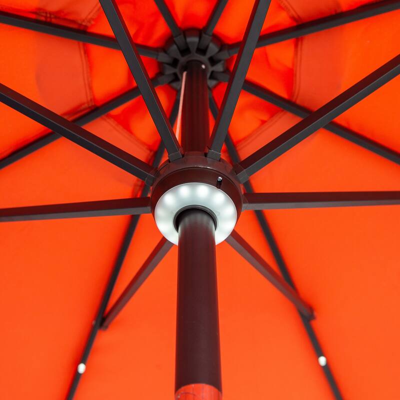 Ainfox 10ft Patio Umbrella with Lights Outdoor Solar Umbrella