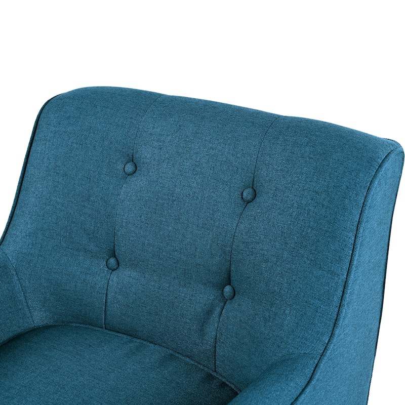 Modern Armchair,Tufted Accent Chair with Wood Legs,Comfortable Polyester Upholstery,Button-Tufted Back & Tapered Design