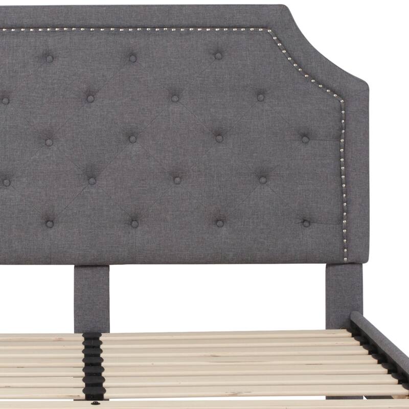 Arched Tufted Upholstered Platform Bed