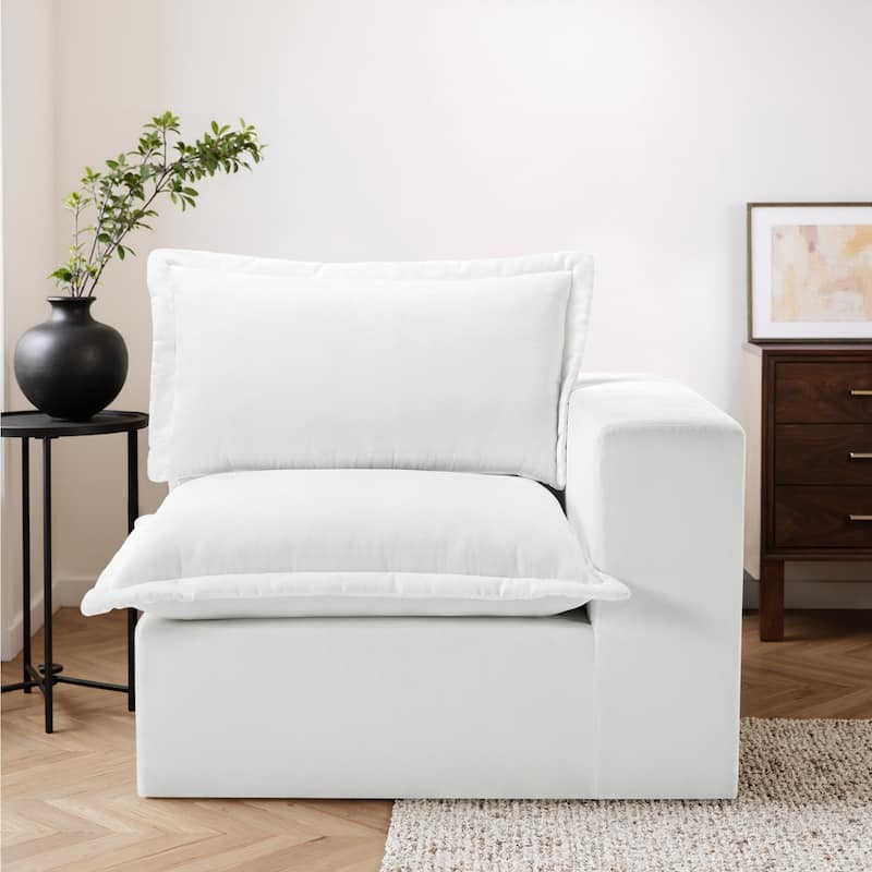 42"W Chenille Upholstered No Assembly Corner Chair