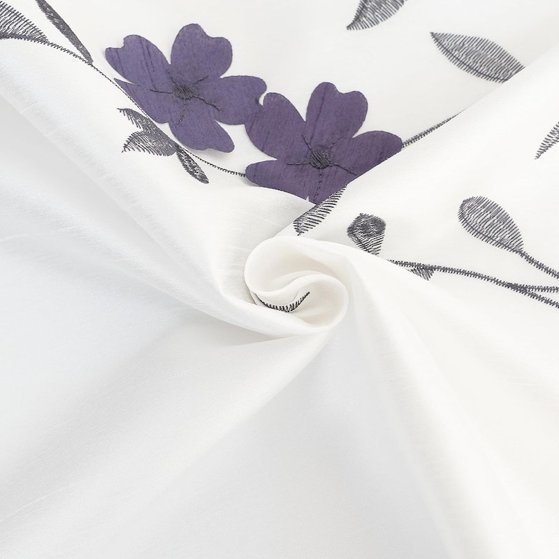 DriftAway Tie Up Curtains Floral Embroidered Balloon Isabella Roman Shades Rod Pocket