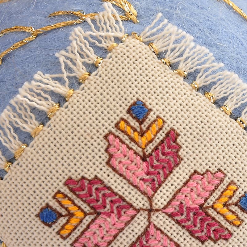 Novica Handmade Svaz Bouquet Embroidered Wool Felt Ornament