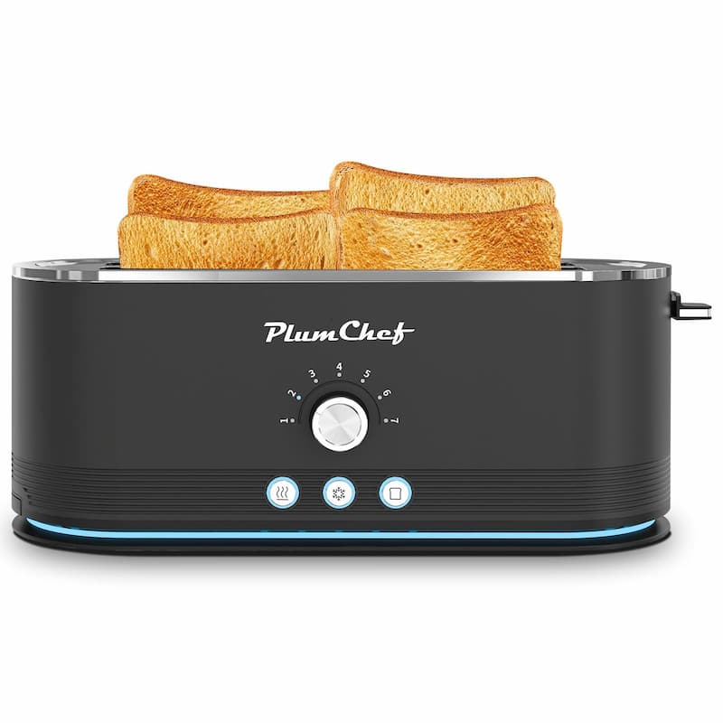 4-Slice Toaster, 7 Browning Settings, Defrost/Reheat Functions, Full Stainless Steel Housing, Anti-Fingerprint & Anti-Jam