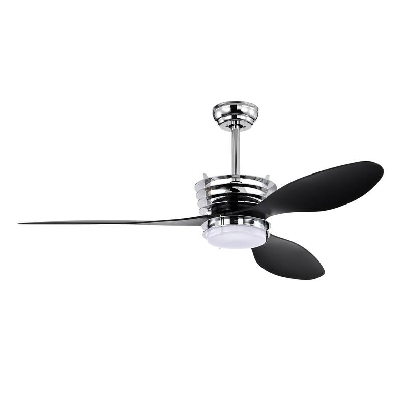 52'' 3 ABS Blades Ceiling Fan with Lights and DC Remote,DC Motor Ceiling Fan with 2 Down Rods,Indoor Ceiling Fan with Light