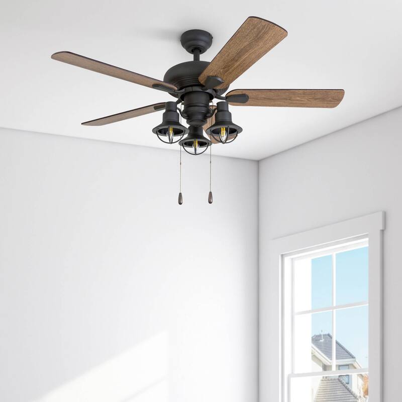 Prominence Home Piercy Coastal 42-inch Aged Bronze LED Ceiling Fan