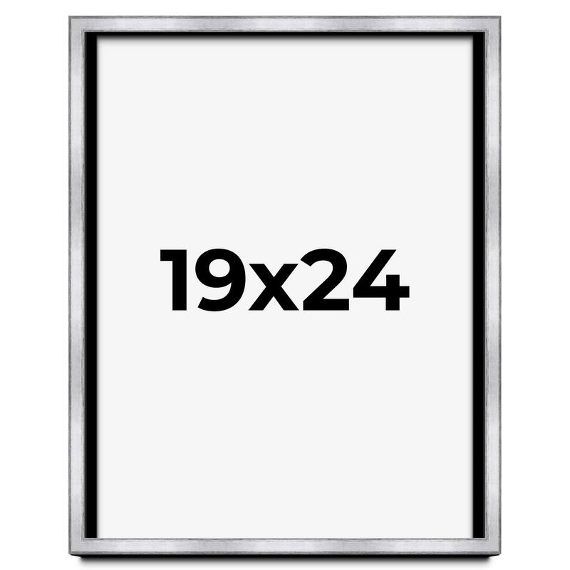 19x24 Shadow Box Frame Silver | 1.375 Inches Deep Real Wood
