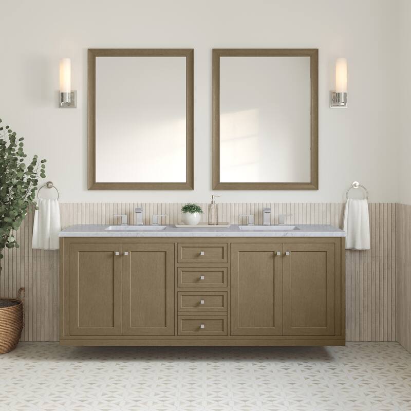 Chicago 72" Double Vanity, Walnut Whisper
