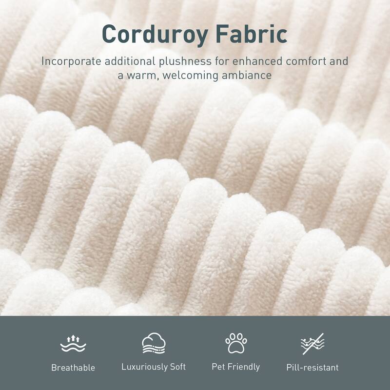 MAISON ARTS Chenille & Corduroy Modular Sectional Sofa Set, Comfy 5/6/7-Seat Living Room Couch with 3-Seater or Loveseat