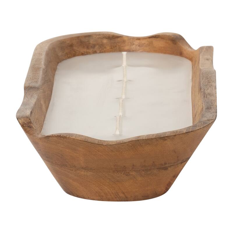 Sagebrook Home Vanilla Wood Bowl Candle, Natural, Wood