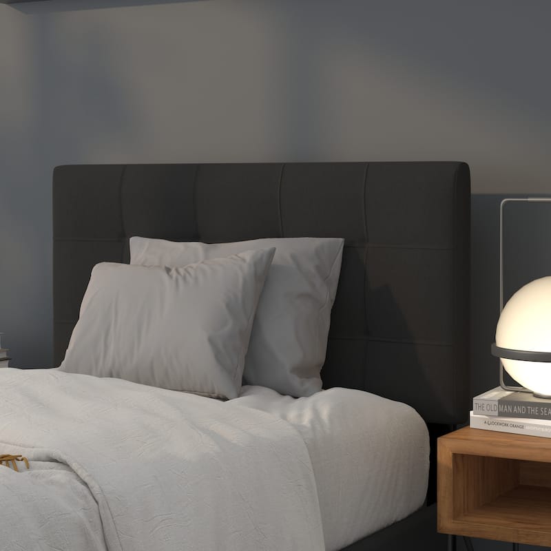 Quilted Tufted Upholstered Headboard - Black - Twin